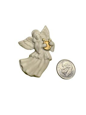 Vintage Lenox Porcelain Bisque Angel Brooch | Pin | Lapel